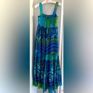Chaudry kc size m dress made in India new in the blus and green colors maxi